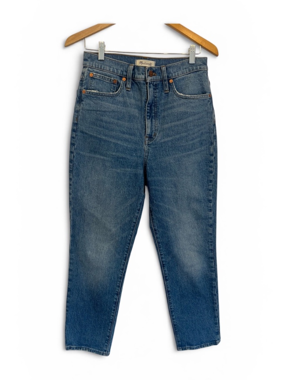 Madewell Classic Straight Jean High Rise Vintage Inspired Cropped Inseam (28)
